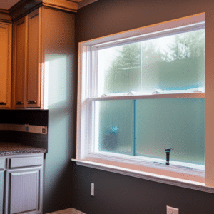 picture window installed in the kitchen area
